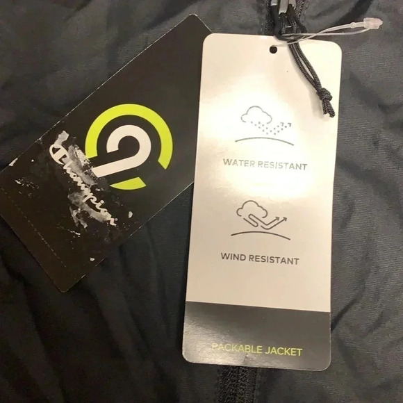 Champion Packable Windbreaker Jacket Ebony Black XXL - Picture 6 of 10